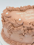 Sparkly Vintage Heart Buttercream Cake