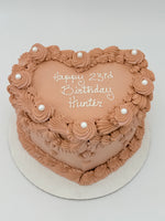 Sparkly Vintage Heart Buttercream Cake