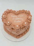 Sparkly Vintage Heart Buttercream Cake