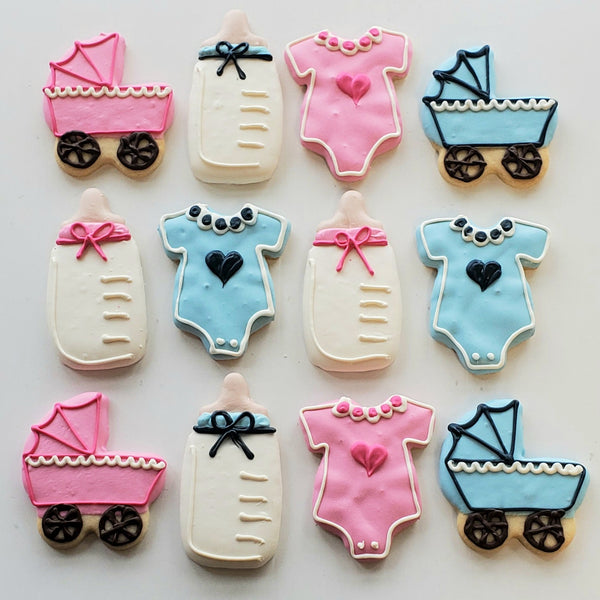 Pink & Blue Baby Cookies