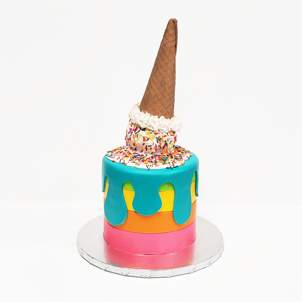 Ice Cream Cone Fondant Cake
