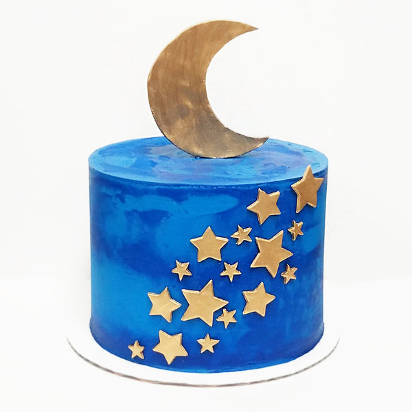 Moon & Stars Buttercream Cake